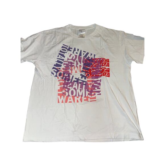 Some Ware - Oversized Logo-Print Organic Cotton-Jersey T-Shirt - White - Picture 1 of 3
